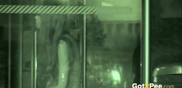  Night Vision Catches This Babe Public Pissing